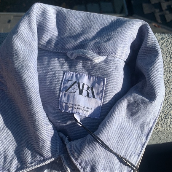 NWT Zara Oversized Lilac Jean Jacket - Picture 3 of 4